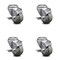 Service Caster 3.5 Inch Gray Polyurethane Wheel Swivel Bolt Hole Caster Set with Brake SCC SCC-BH20S3514-PPUB-TLB-4 - alternate 1